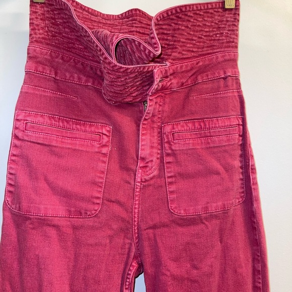Ulla Johnson Red Flare Jeans with Wide Leg - Picture 7 of 13